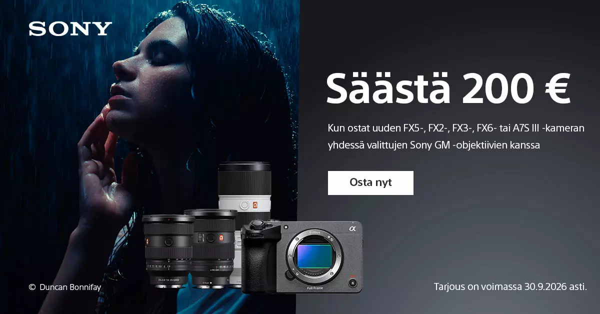 Sony FX objektiivi kampanja banneri