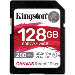 Kingston 128GB Canvas React Plus SDXC UHS-II ( 280MB/s) (U3 / V60) -muistikortti