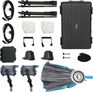 NANLUX Evoke 150C 2-Light Kit - kahden LED-valon sarja laukulla