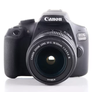 Canon EOS 1300D + 18-55mm -kamera ja objektiivi (sc. 6240) (käytetty)