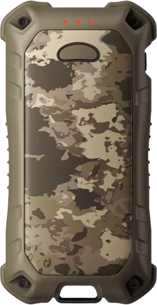 Warmly Extreme camo -taskulämmitin, varavirtalähde ja taskulamppu