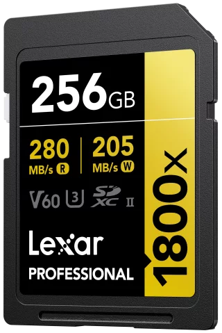 Lexar Pro 256GB SDXC (1800x, 210Mb/s) UHS-II (U3 / V60 / C10) -muistikortti