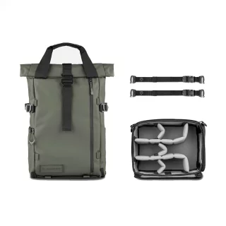 Wandrd PRVKE 21L Wasatch Green V4 Photography Bundle -kamerareppu - Vihreä