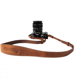 SmallRig 5209 Universal Leather Camera Shoulder Strap -olkahihna - Ruskea