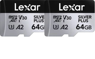 Lexar Silver Plus 64GB 1066x microSDXC UHS-I (R205/W100) -2kpl muistikortteja