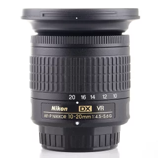 Nikon AF-P Nikkor 10-20mm f/4.5-5.6G DX VR -objektiivi (käytetty)