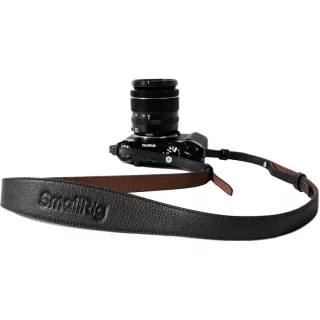 SmallRig 5208 Universal Leather Camera Shoulder Strap -olkahihna - Musta
