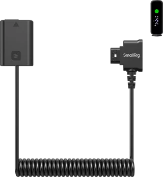 SmallRig 6538 Dummy Battery Power Cable D-Tap Sony NP-FW50 -adapteri kierrekaapelilla