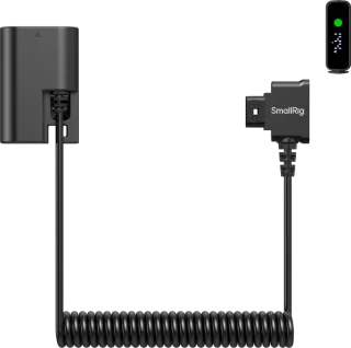 SmallRig 6656 Dummy Battery Power Cable D-Tap to LP-E6P -adapteri kierrekaapelilla