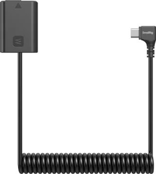 SmallRig 6542 Dummy Battery Power Cable Sony NP-FW50 USB-C kaapelilla