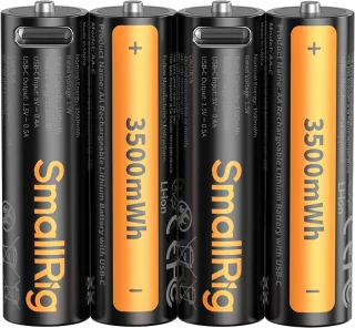SmallRig 5768 Rechargeable Lithium Battery AA (2100mAh) with USB-C 4kpl -akkusarja