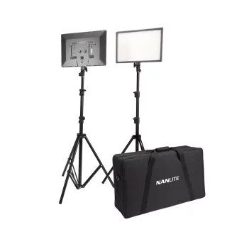 Nanlite Lumipad 25 LED kit -valaisinsetti jalustoilla ja laukulla