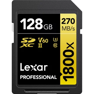 Lexar Pro 128GB SDXC (1800x, 180Mb/s) UHS-II (U3 / V60 / C10) muistikortti