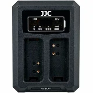 JJC DCH-BLN1 USB Dual Battery Charger -tuplalaturi (Olympus BLN-1)