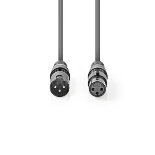 Nedis XLR 3-Pin uros | XLR 3-Pin naaras 0.5m