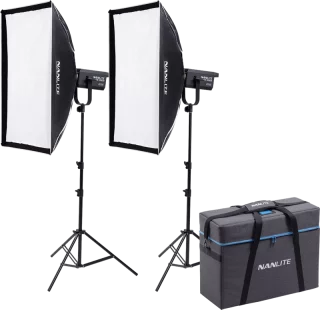 Nanlite FS-300B Bi Colour -LED-valo setti (2x valo + 2x jalusta + 2x softbox)