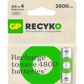 GP ReCyko AA 2600 mAh rechargeable NiMH battery 4pcs