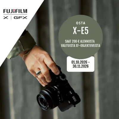 Fujifilm X-E5 + XF objektiivi kampanja